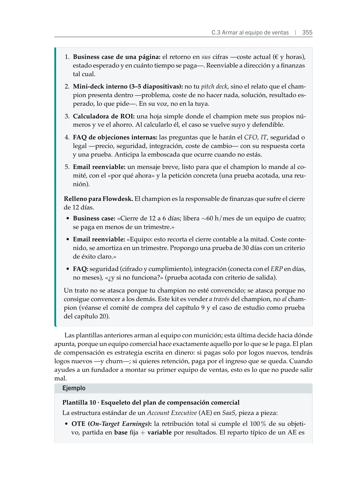 Plantilla accionable del interior del libro
