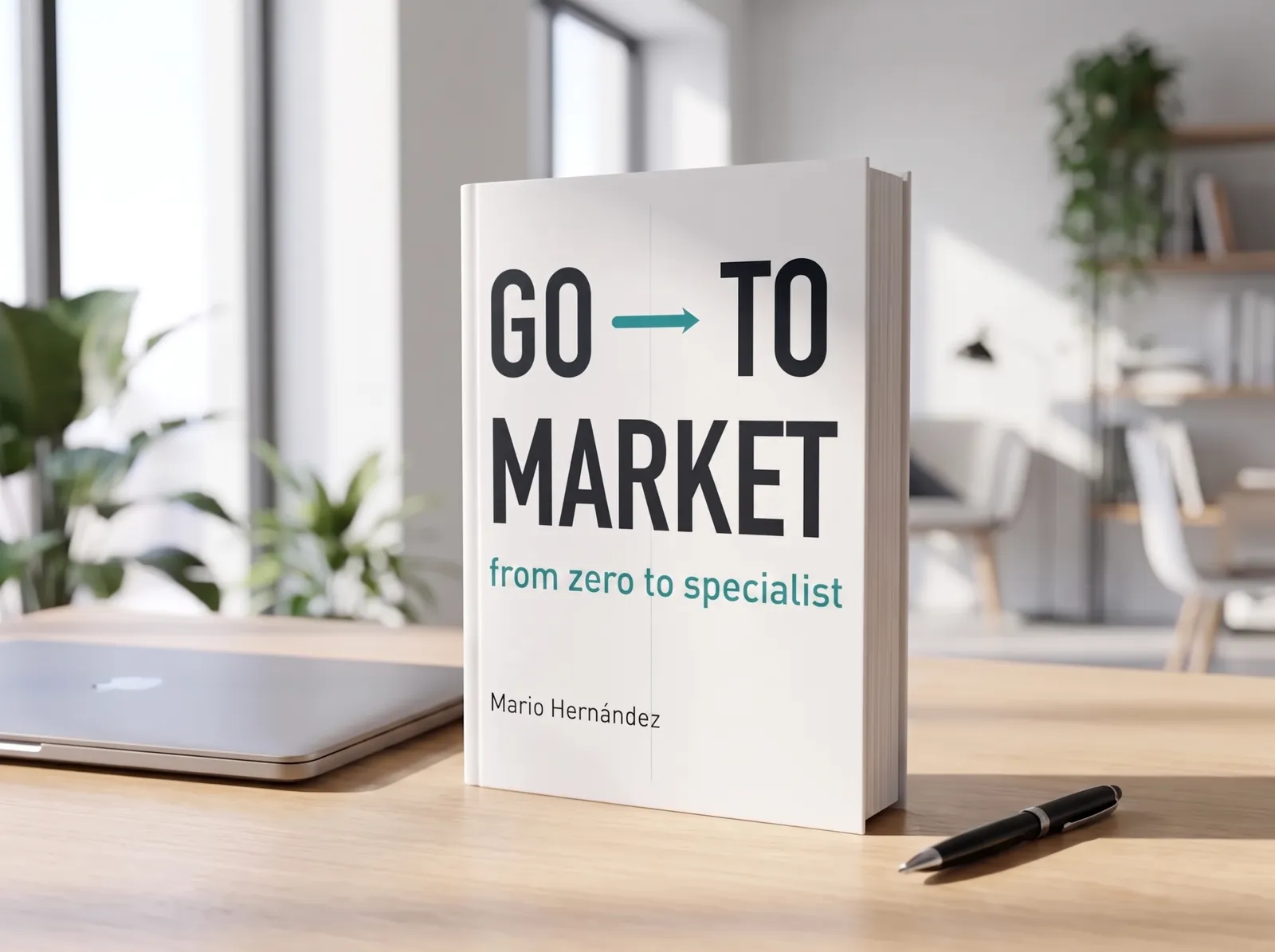 The book «Go-To-Market: from zero to specialist» on a desk
